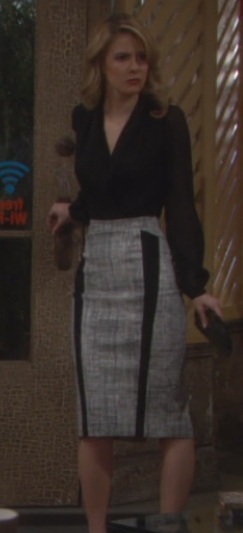 Look: Caroline - Black Sheer Sleeve Blouse & Pencil Skirt (3.28.13)