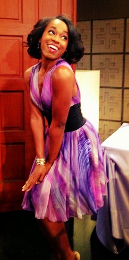 Look: Dayzee - Purple Chiffon Dress (5.16.13)